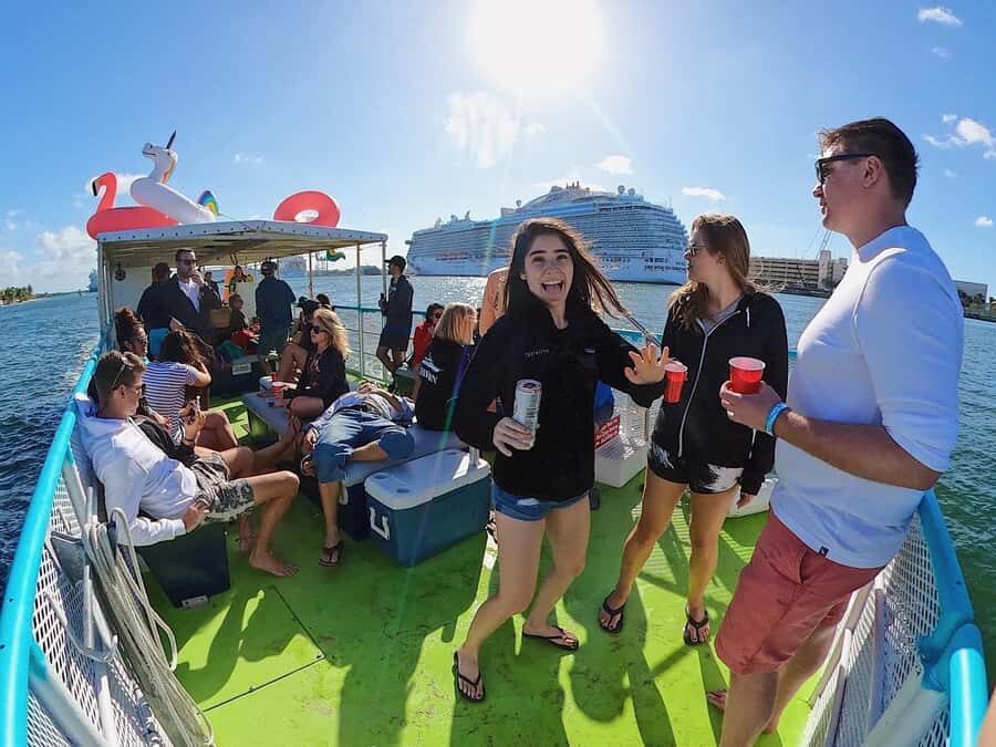 Ft. Lauderdale: Party Boat Tour to the Sandbar with Tunes - Fort Lauderdale Sandbar: swim time, floats, and pool-open energy