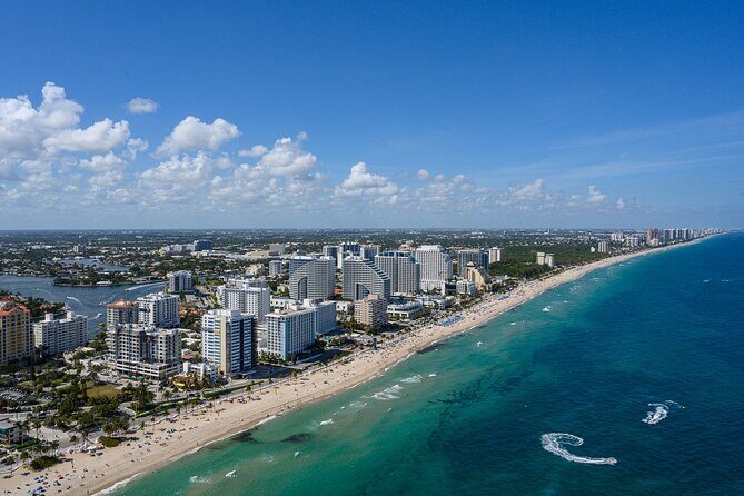 Helicopter Tour- Hard Rock Guitar, Miami & Gold Coast Tour - Miami Beach and the Hollywood Beach Broadwalk: Big-Name Florida, From the Sky