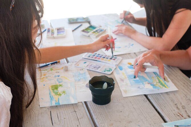 Watercolor Postcard Painting with a Local Artist - Wildlife, palms, and the inlet view: how inspiration works here